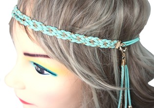 Banda de Cabelo com Penas Menta (1 un)