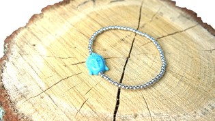 Pulseira Estilo Ibiza Prateada com Buda (1 un.)