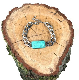 Pulseira Estilo Ibiza Prateada e Azul (1 un.)
