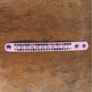 Pulseira Ibiza Rosa com Tachas e Strass (1 un)