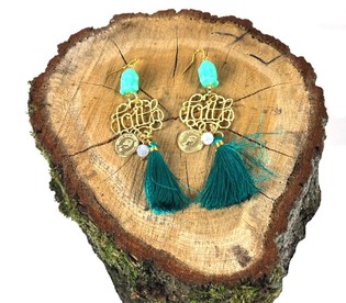 BRINCOS ESTILO IBIZA BUDA MENTA (1 par)
