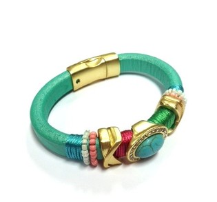 Pulseira de Luxo Turquesa (Estilo Ibiza) - 1 un.