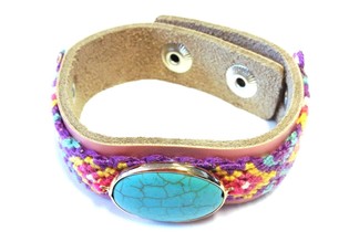 Pulseira de Luxo Cor-de-Rosa Estilo Ibiza (1 un.)