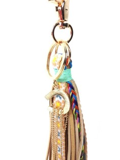 Porta-Chaves / Pingente de Mala de Luxo Estilo Ibiza Taupe (1 un)