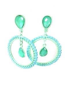 Lindos Brincos Estilo Ibiza Verde Menta (1 un)