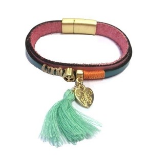 Pulseira de Luxo Rosa/Turquesa (1 un)