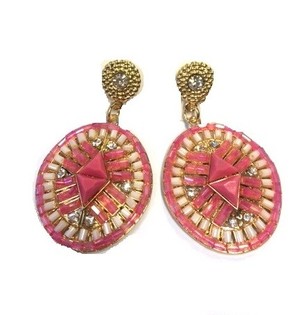 Brincos de luxo Rosa / Creme (1 un.)