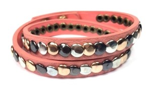 Pulseira Estilo Ibiza Cor de Salm&atilde;o (1 un.)