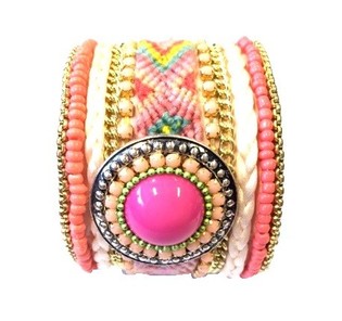 Pulseira Larga de Luxo Salm&atilde;o/Rosa (1 un.)