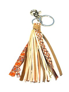 Porta-chaves / Pendente de Luxo para Mala Rosa/Castanho (1 un)