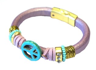 Pulseira Ibiza Roxa S&iacute;mbolo Peace (1 un)