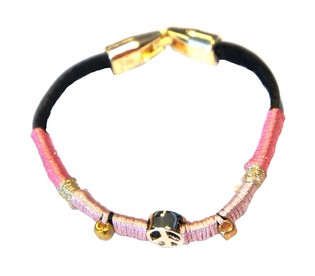 Pulseira de Estilo Ibiza com S&iacute;mbolo da Paz Rosa (1 un.)