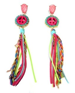 Brincos Estilo Ibiza Rosa Peace (1 un)