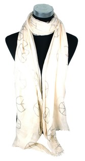 Cachecol Estilo Ibiza Creme Peace (1 un.)