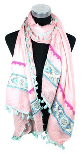 Cachecol de Luxo Estilo Ibiza Rosa (1 un)