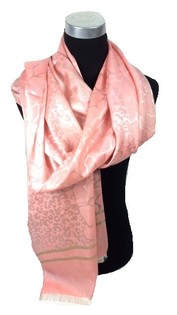 Cachecol rosa com estampado estilo Ibiza (1 un)