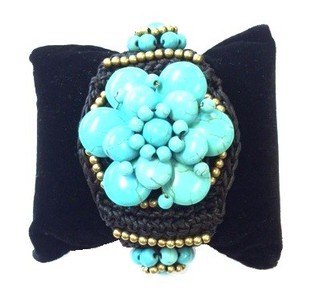 Pulseira Estilo Ibiza Flor Turquesa (1 un)