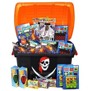 Caixa de Surpresas Ba&uacute; do Tesouro Pirata Grande (Com 100 brinquedos de luxo)