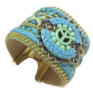 Pulseira Larga Azul Peace (1 un.)