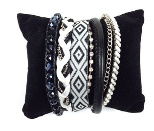 Pulseira Estilo Ibiza Preto/Branco (1 un)