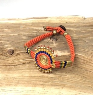 HANDMADE ORIGINALS Pulseira Laranja/Castanho (1 un)