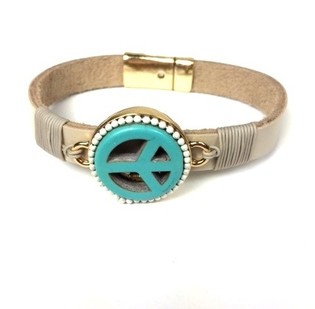 Pulseira Taupe/Creme Peace (Estilo Ibiza)