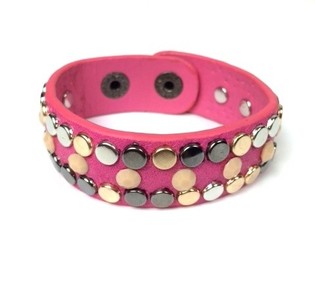 Pulseira Estilo Ibiza Rosa com Tachas (1 un)
