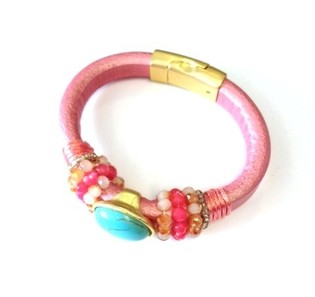 Pulseira Rosa Estilo Ibiza (1 un.)