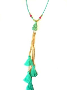 Colar Estilo Ibiza Turquesa com Buda (1 un)