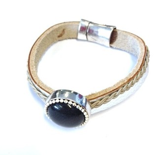 Pulseira estilo Ibiza com pedra (1 un.)
