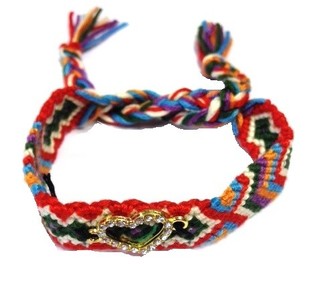PULSEIRA TRAN&Ccedil;ADA ESTILO IBIZA MULTICOLOR COM CORA&Ccedil;&Atilde;O DE STRASS (1 un.)