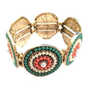 Pulseira el&aacute;stica de luxo estilo Ibiza (1 un)
