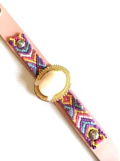 Pulseira de Luxo Estilo Ibiza Buda Rosa (1 un.)
