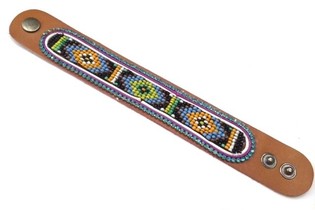 Pulseira de Pele Asteca Estrass Azul (1 un)