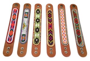 Pulseira de Couro Azteca com Strass Pack Misto (6 un)