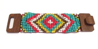 Pulseira Ibiza Asteca Fecho de Madeira Amarela (1 un)