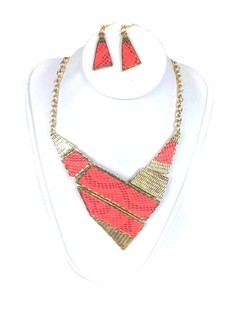 Conjunto de colar e brincos Peach (1 un.)