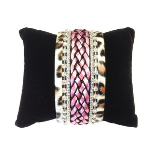 Pulseira Larga Estilo Ibiza Tigre Rosa (1 un.)
