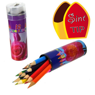 L&Aacute;PIS DE COR EM TUBO + AFIADEIRA (24 un.)