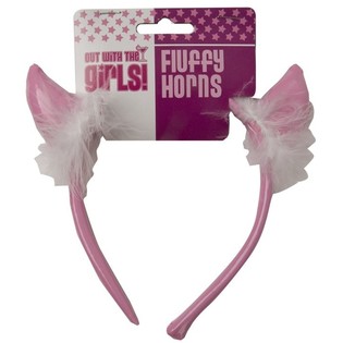 ORELHAS DE DIABO COR-DE-ROSA COM PELUCHE (12 un.)