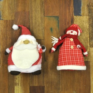 PAI NATAL E BONECO DE NEVE DE PEL&Uacute;CIA (4 un.)