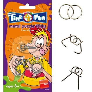 SMIFFY'S 3 quebra-cabe&ccedil;as de metal em cart&atilde;o (24 un.)