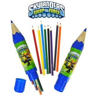 L&aacute;pis de Cor Skylanders - Conjunto de 8 em Tubo Grande (6 unid.)