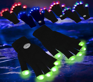 Luvas LED / Luvas Rave (12 un.)