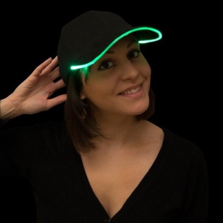 BON&Eacute; LED LUMINOSO / PARTY CAPS - COR: VERDE (12 UNID.)
