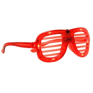 &Oacute;culos SHUTTER SHADES com Ilumina&ccedil;&atilde;o LED - Cor: Vermelho (12 un.)