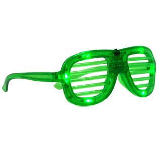 ÓCULOS SHUTTER SHADES COM ILUMINAÇÃO LED - COR: VERDE (12 unid.)