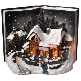 Vila de Natal em Forma de Livro com Ilumina&ccedil;&atilde;o Glow