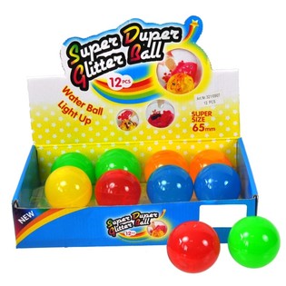 Bolas saltitonas coloridas sem luz em expositor (12 un.)