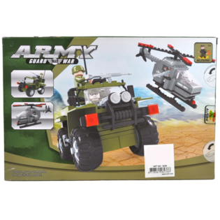 Blocos de Constru&ccedil;&atilde;o BRICKS Helic&oacute;ptero e Jeep Militar
